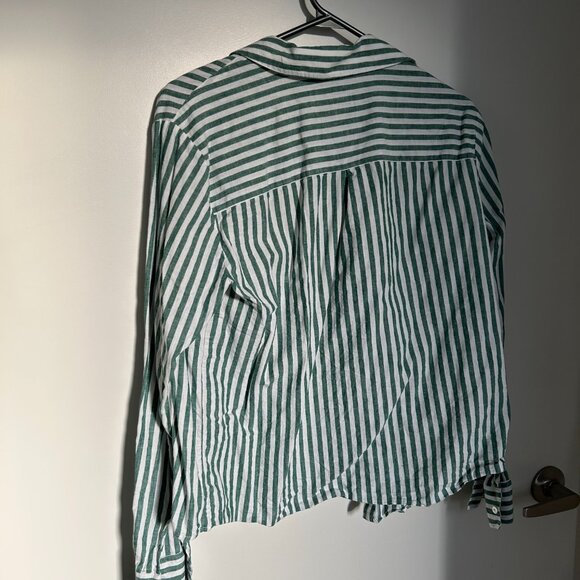 Sezane green striped buttoned shirt - Picture 4 of 4